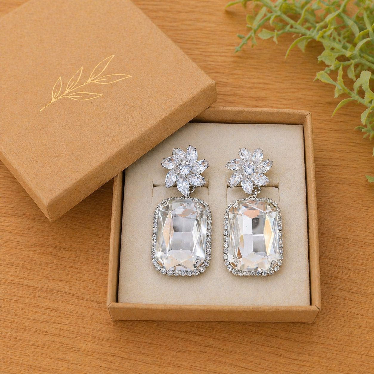 Trendy Crystal Earrings - White - Image 4